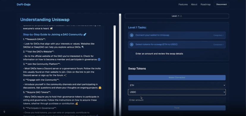 Defi-Dojo - Gamified DeFi Education
